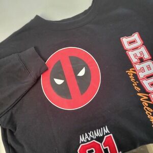 Deadpool Maximum Effort‎ 91 Graphic Sweatshirt Black Marvel Comic Men's L